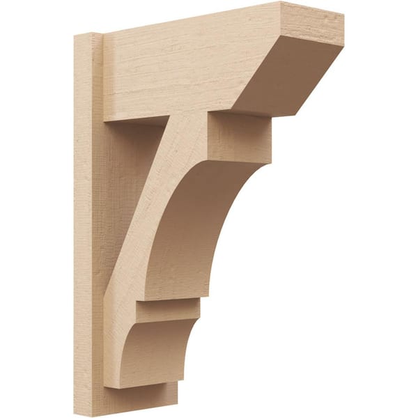 Ekena Millwork 8 in. x 26 in. x 18 in. Balboa Slat Rough Cedar Woodgrain Timberthane Polyurethane Outlooker, Primed Tan