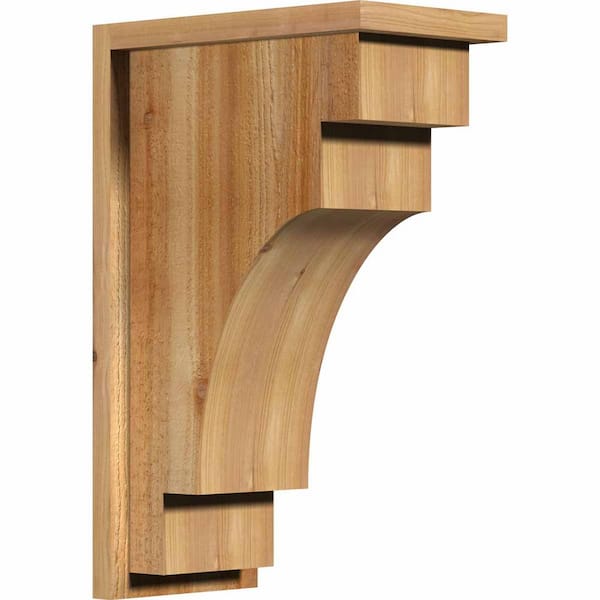 Ekena Millwork 8 in. x 14 in. x 22 in. Mediterranean Rough Sawn Western Red Cedar Corbel with Backplate