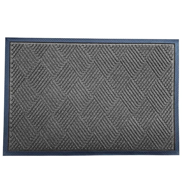 Envelor Indoor Outdoor Doormat Black 24 in. x 36 in. Chevron Floor
