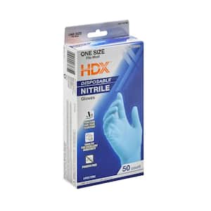 Blue 3.5 mil One Size Fits Most Disposable Nitrile Gloves (50-Count)