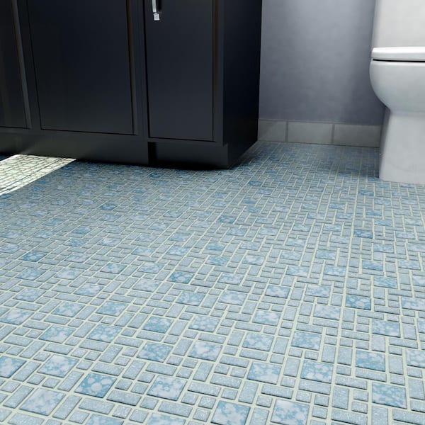 University Blue 11-3/4 in. x 11-3/4 in. Porcelain Mosaic Tile (9.8 sq. ft./Case)