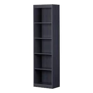 Axess 68.75 in. Tall Blueberry Particle board 5-Shelf Narrow Bookcase