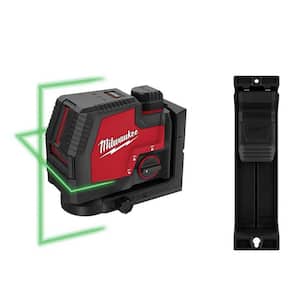 100 ft. REDLITHIUM Lithium-Ion USB Green Rechargeable Cross Line Laser Level with Battery, Charger and Track Clip