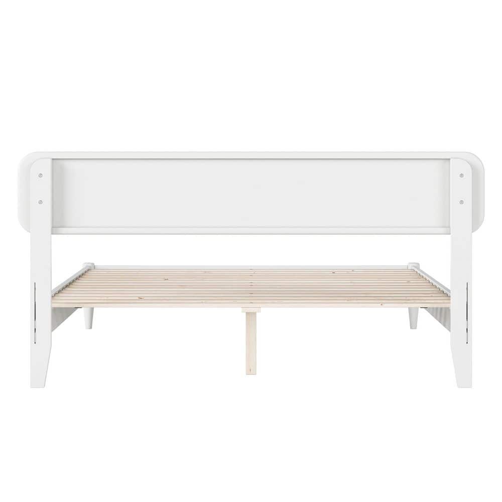 Florence White Queen Solid Wood Low Profile Platform Bed