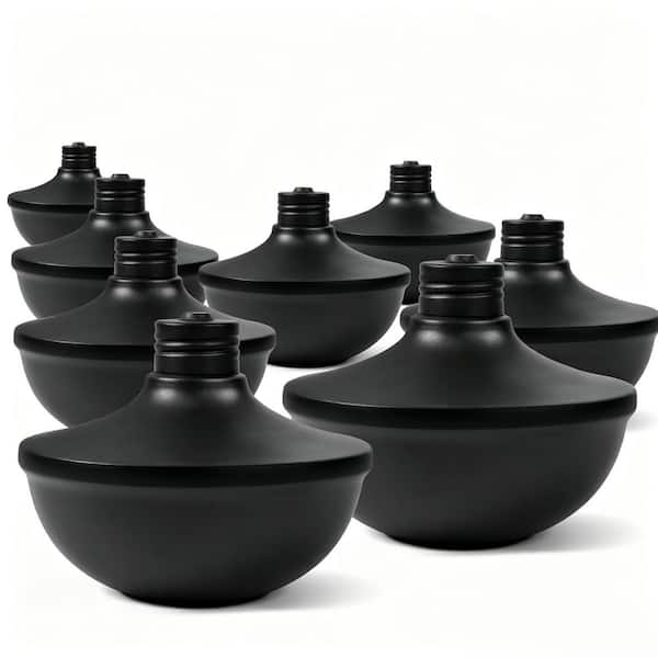 8-Pack Tabletop Torches, 24 oz. Citronella Torch Lights, Refillable Torch with Wicks, Covers, and Funnel Included