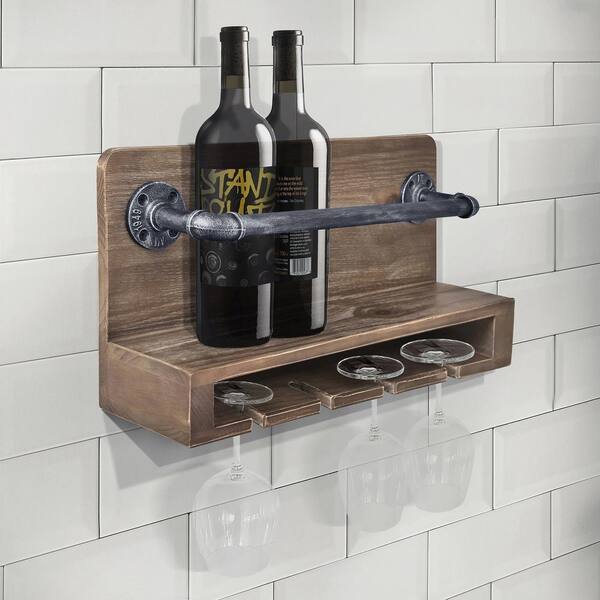 grey wall wine rack