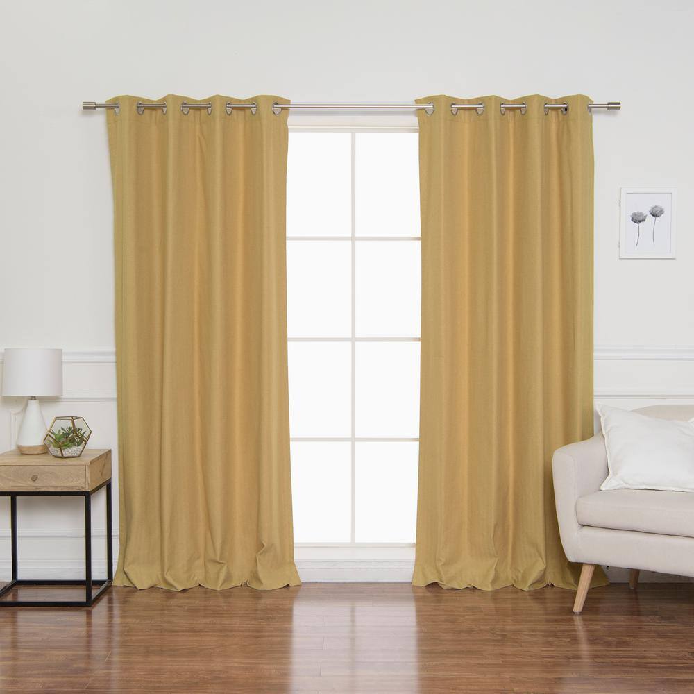 Best Home Fashion Mustard Solid Grommet Room Darkening Curtain 52 in
