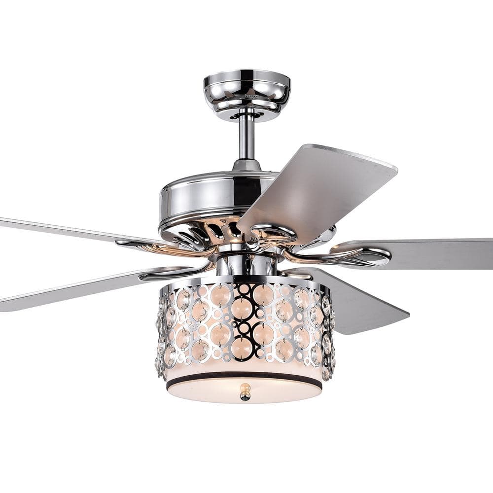 Shepherd 52 in. Indoor Chrome Remote Controlled Ceiling Fan with Light Kit price history on PriceWatchPro