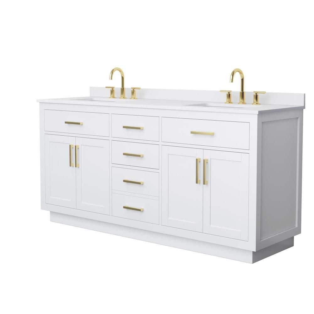Beckett TK 72 in. Double Freestanding White Bath Vanity with Top price history on PriceWatchPro