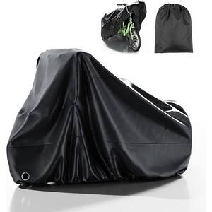 Adult Tricycle Trike Cover 75 in. L x 30 in. W x 44 in. H with Lock Hole Storage Bag, Bicycle Storage Cover, Black