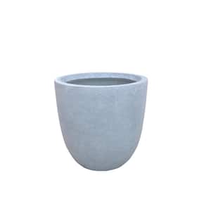 17 in. Tall Slate Gray Lightweight Concrete Round Modern Seamless Outdoor Planter
