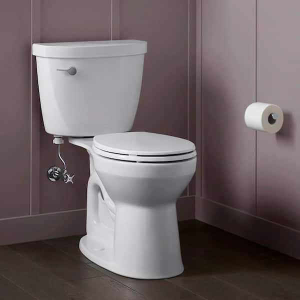 Cimarron 12 in. Rough In 2-Piece 1.28 GFP Single Flush Round Toilet in White with Soft Close Seat