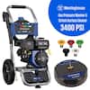 Westinghouse 3400 PSI 2.6 GPM Gas Cold Water Pressure Washer with Surface Cleaner, 5 Quick-Connect Tips, Soap Tank WPX3400SC