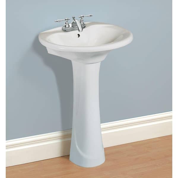 Pedestal Sink Basin In White F 300 4w, Bathroom Sink Basin Home Depot