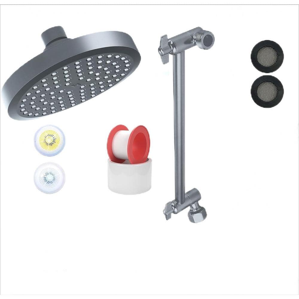 Shower Head with 11 in. Arm 1Spray Patterns with 1.8 GPM 6 in