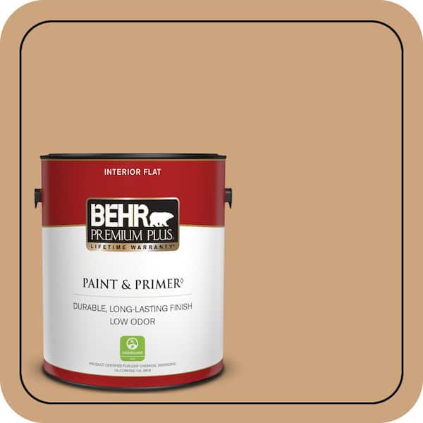 BEHR PREMIUM PLUS 1 gal. #QE-21 Albuquerque Flat Low Odor Interior Paint & Primer
