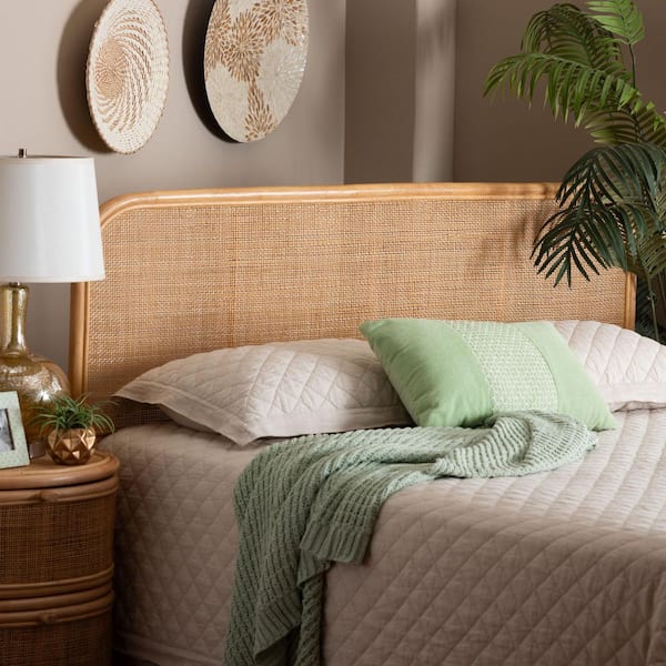 Agota Light Honey Rattan Queen Standalone Headboard