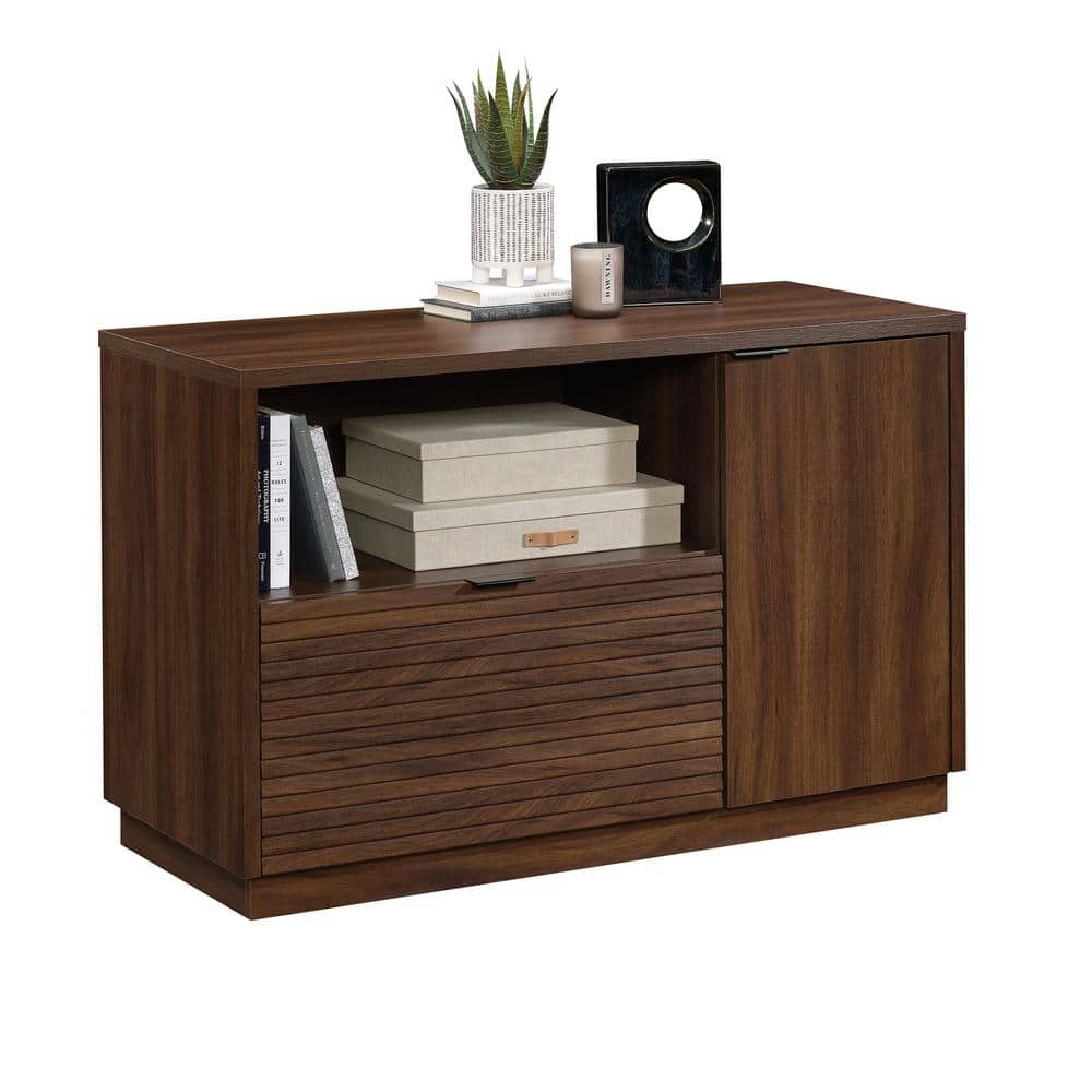 Englewood Spiced Mahogany Lateral File Credenza with Adjustable Shelf
