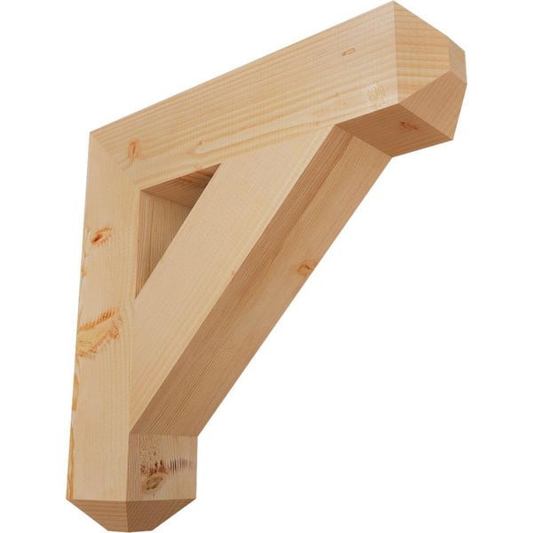 Ekena Millwork 5.5 in. x 28 in. x 28 in. Douglas Fir Traditional Craftsman Smooth Bracket