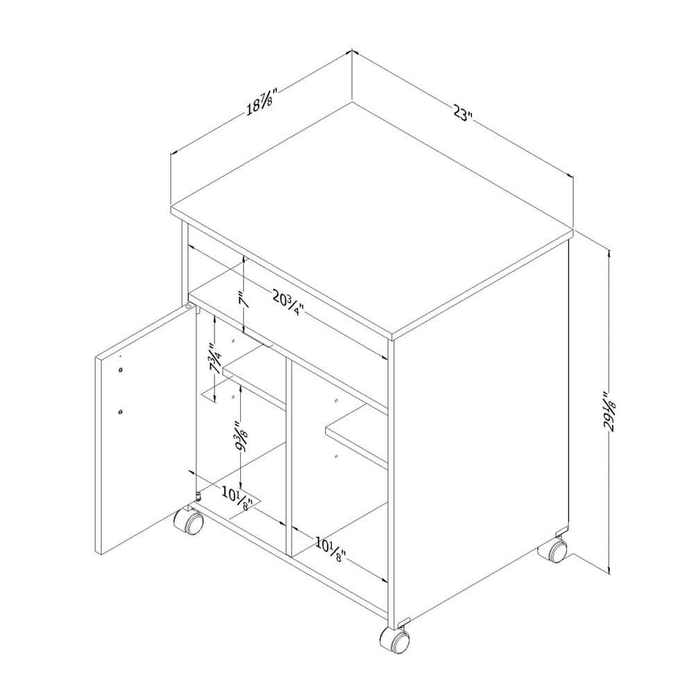 Royal Cherry Mobile Printer Stand with Adjustable Shelves