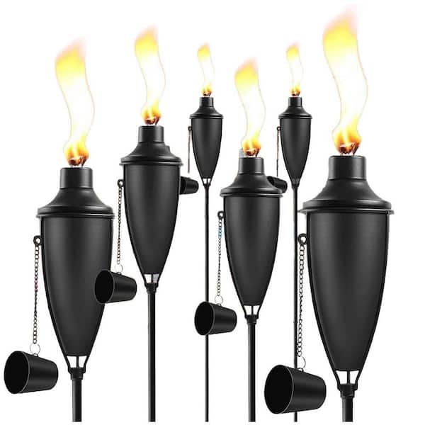 MOEPISY Garden Torch Set of 6, Large Capacity 22oz Outdoor Metal