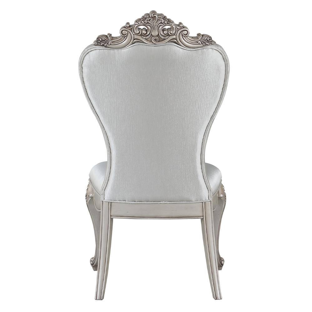 Elegant Antique White and Cream Tufted Upholstered Side Chair