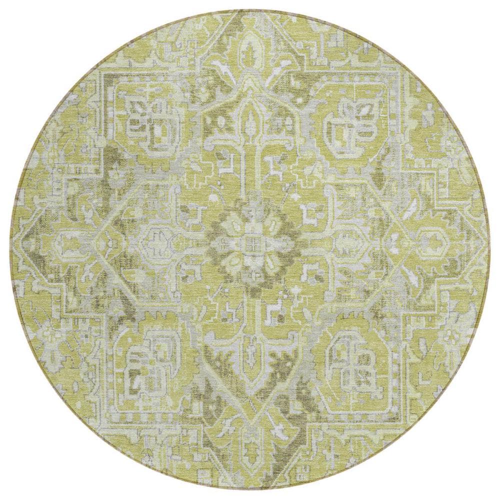 Artichoke Green 8 ft. Round Woven Oriental Round Indoor/Outdoor Area Rug price history on PriceWatchPro
