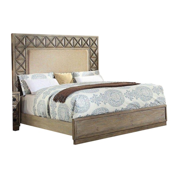 William S Home Furnishing Markos E King Bed In Weathered Light Oak Cm7393ek The Depot Home Furnishing Markos E King Bed In, Weathered Wood King Bed