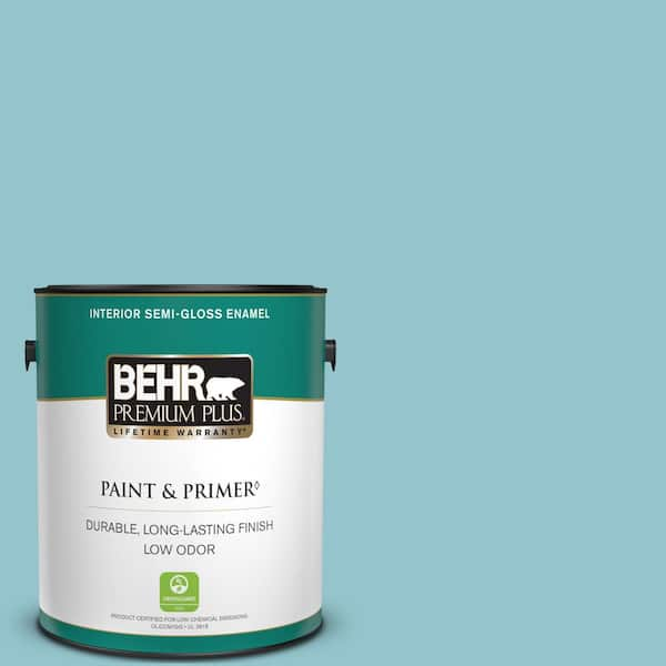 BEHR PREMIUM PLUS 1 gal. #520E-3 Velvet Morning Semi-Gloss Enamel Low Odor Interior Paint & Primer