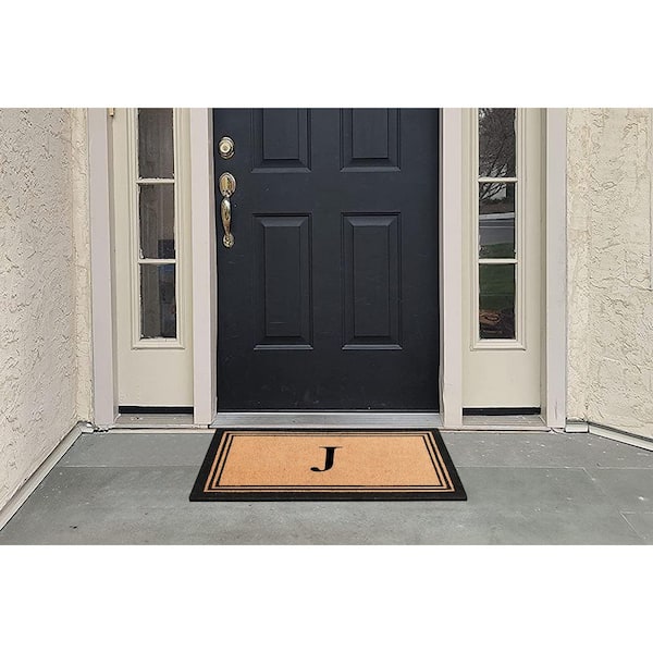 A1 Home Collections A1HC Natural Coir & Rubber Welcome Door Mat Black  Classic Border - 30X48 - ShopStyle Outdoor Rugs