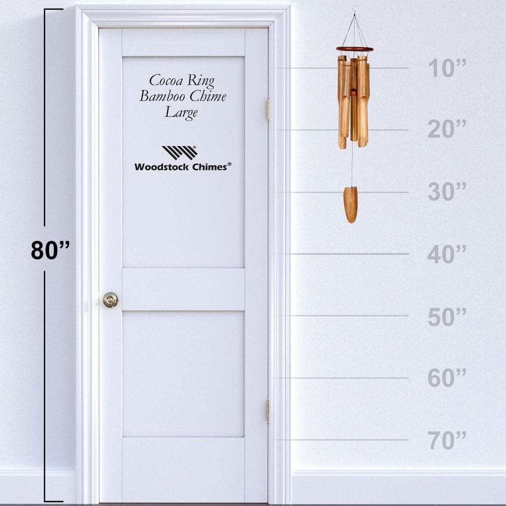 Large Cocoa Bamboo Wind Chime for Indoor/Outdoor Use