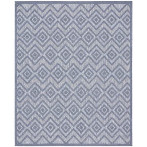 Versatile Denim Blue 9 ft. x 12 ft. Diamond Contemporary Area Rug