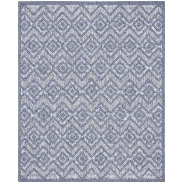 Nourison Versatile Denim Blue 9 ft. x 12 ft. Diamond Contemporary Area Rug
