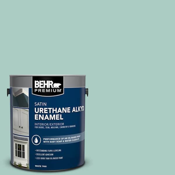 1 gal. #M440-3 Baby Aqua Urethane Alkyd Satin Enamel Interior/Exterior Paint