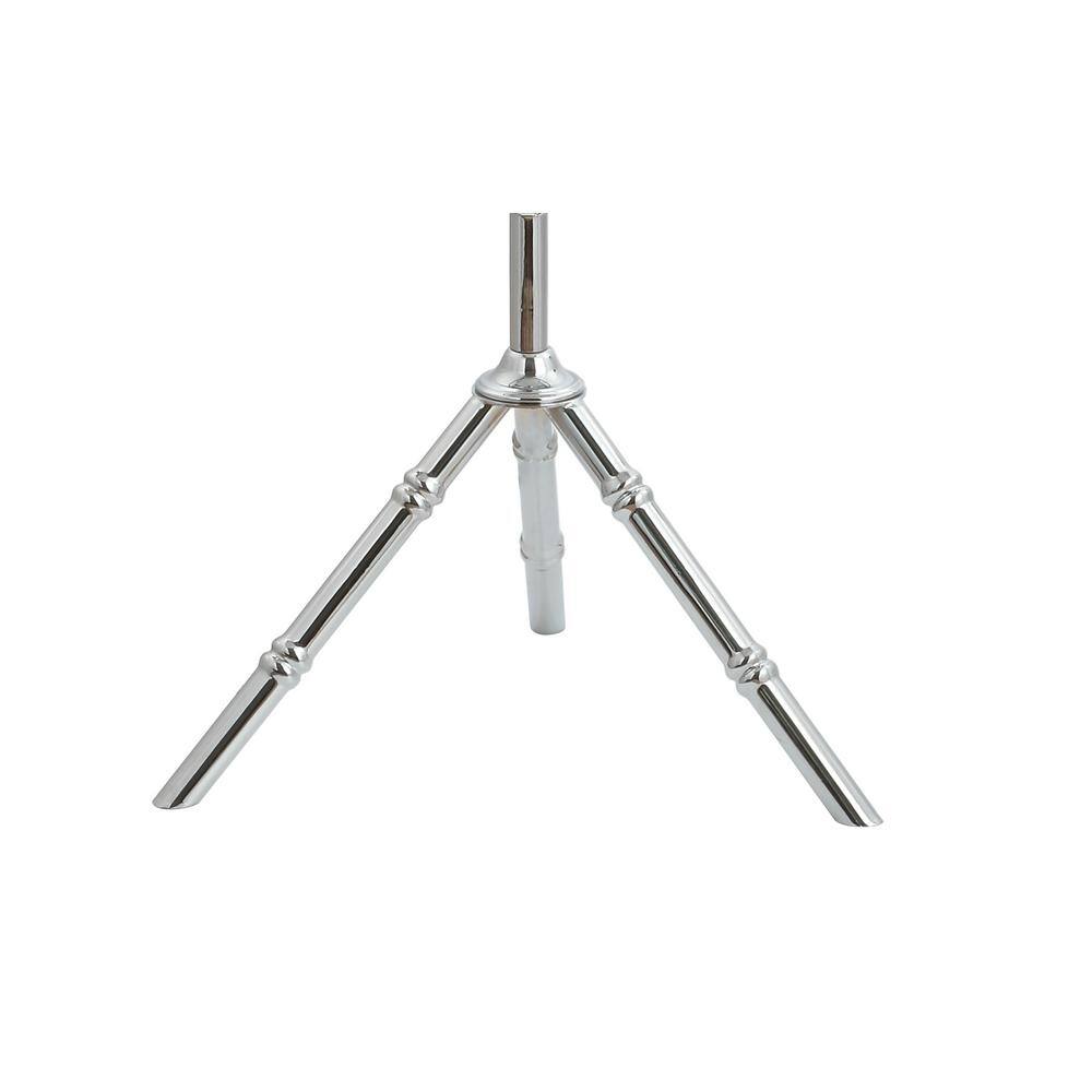 Chrome Tripod Floor Lamp with Drum Shade and Table