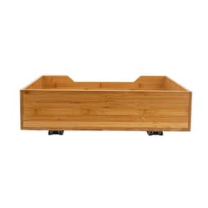 Glidez Natural Bamboo and Steel Under Cabinet Pull-Out/Slide-Out Storage Organizer