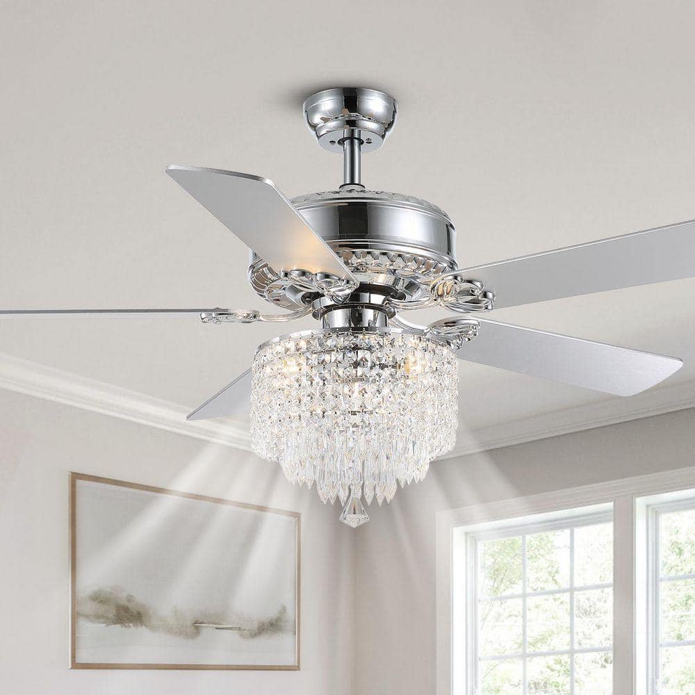 Pacific Core 52 In. Indoor Modern Downroad Mount Silver Crystal