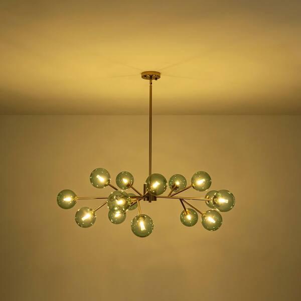 Rennnsan Charlie 15-Light Brass Modern Glam Linear Sputnik