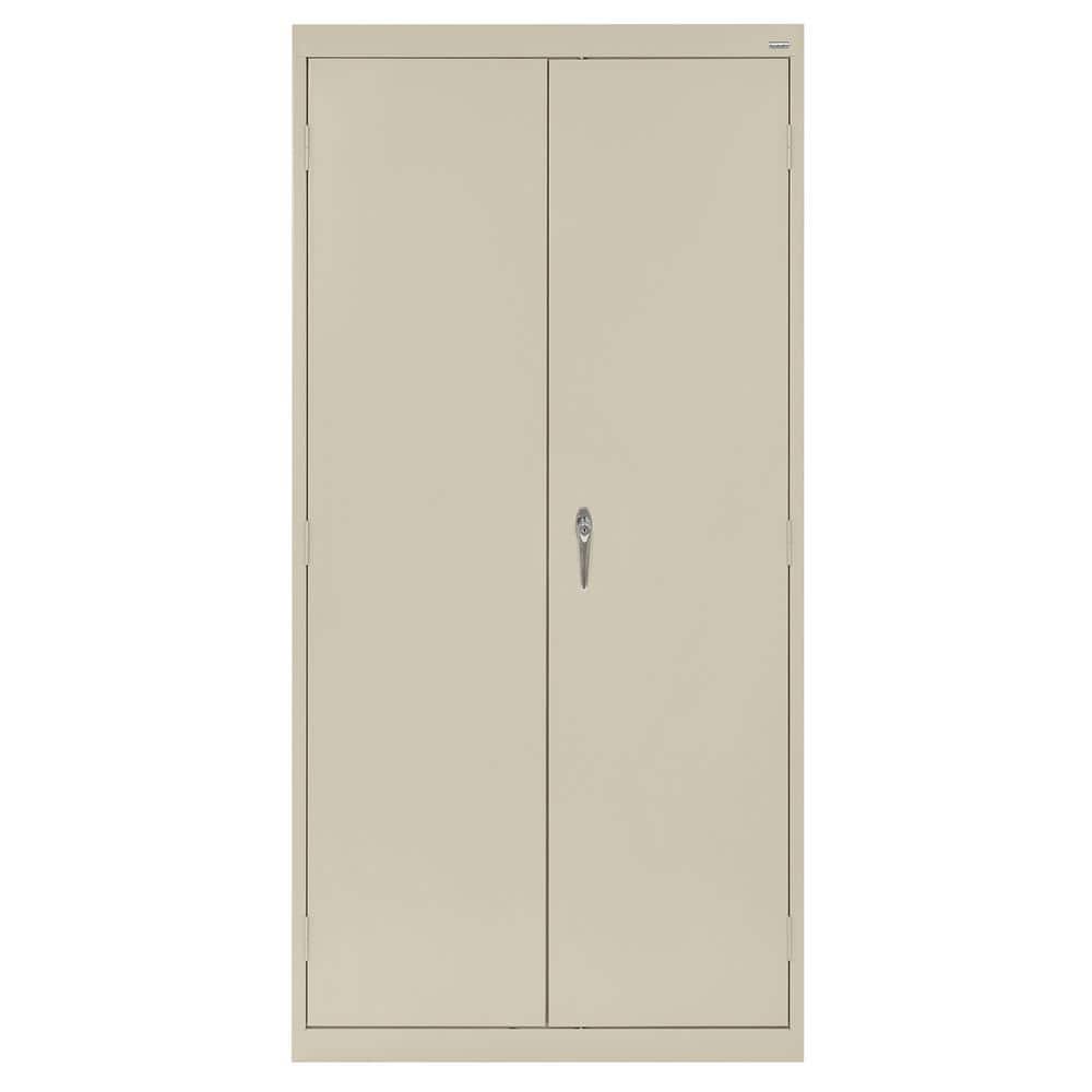 Putty Steel Freestanding Lockable Office Cabinet with Adjustable Shelving