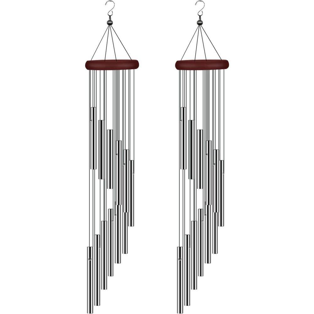 Outside Sympathy Wind Chimes Clearance With 12 Aluminum Alloy Tubes And Hook, Memorial Gift Decoration For Home Patio Garden Outdoor