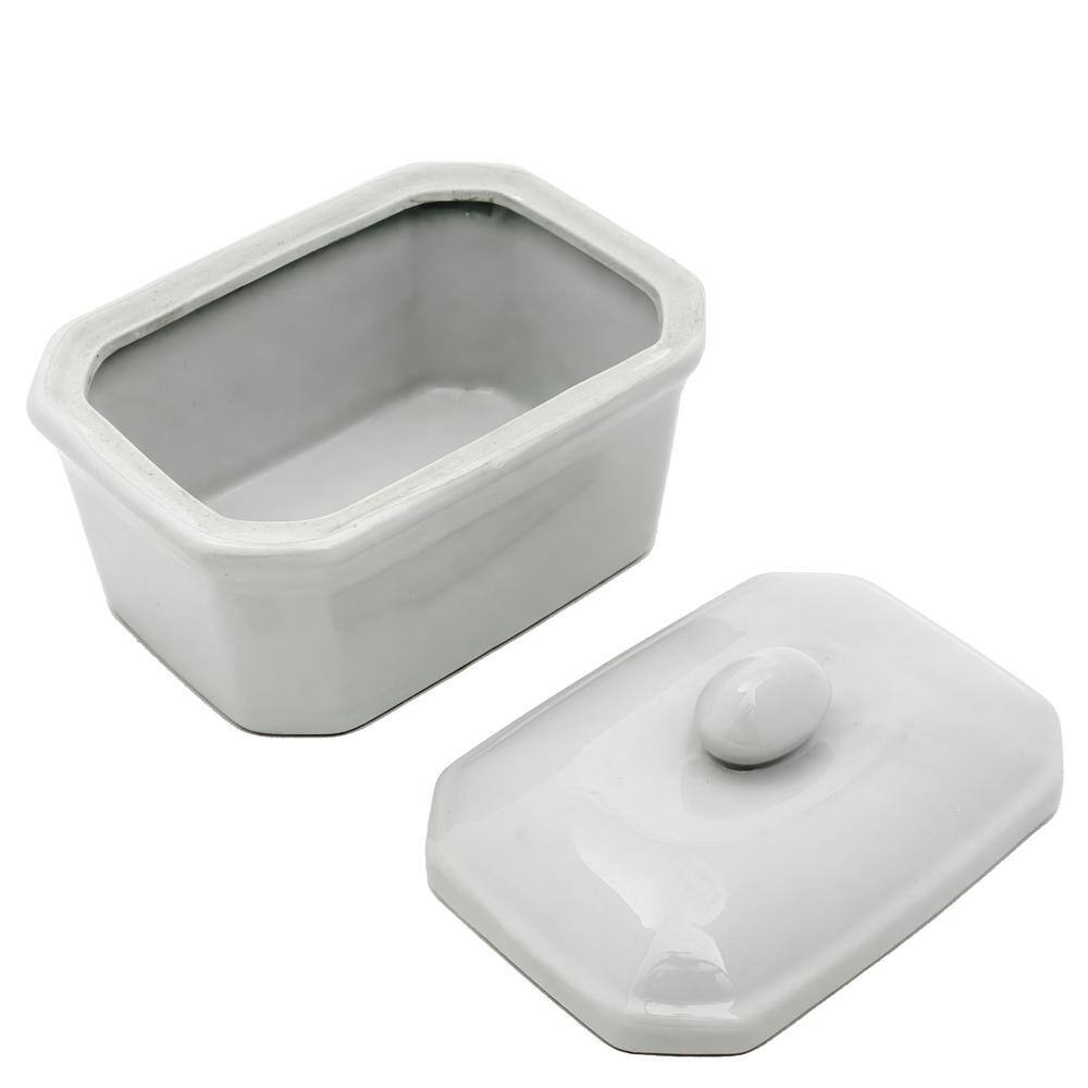 Glossy White Porcelain Decorative Storage Jar