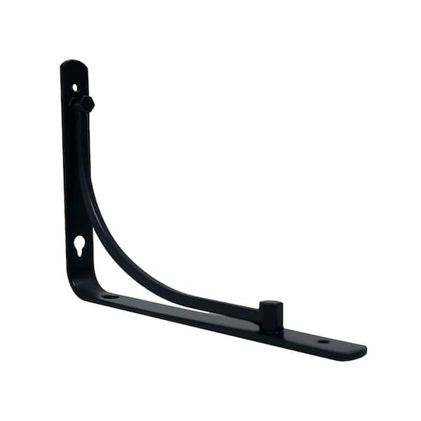 6in x 8in. Black Steel Classic Arch Decorative Shelf Bracket
