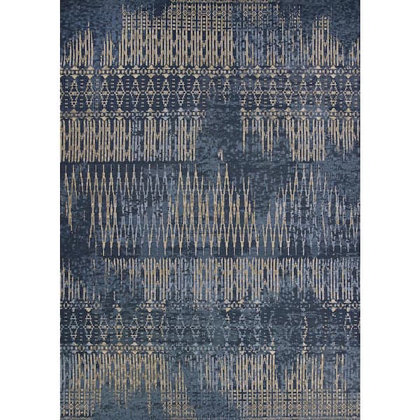 Dolce Blue Nile Indigo 9 ft. x 12 ft. Flatwoven Abstract Indoor/Outdoor Area Rug