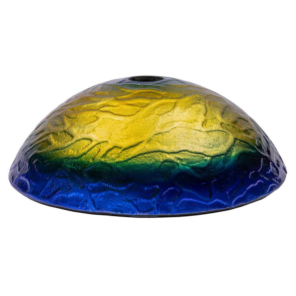 14.25'' Blue and Yellow Glass Vessel Sink
