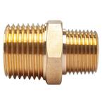 1/2 in. x 3/8 in. MIP Brass Pipe Hex Reducing Nipple Fitting (5-Pack)