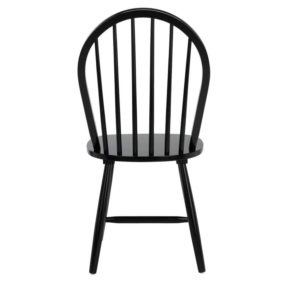 Camden Black Rubberwood Spindle Back Dining Chairs, Set of 2