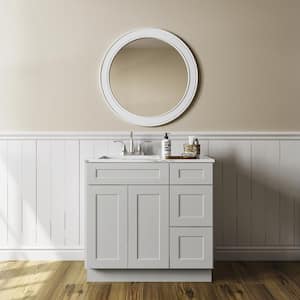 36-in W x 21-in D x 34.5-in H in Dove White Plywood Stock Ready to Assemble Floor Vanity Sink Kitchen Cabinet