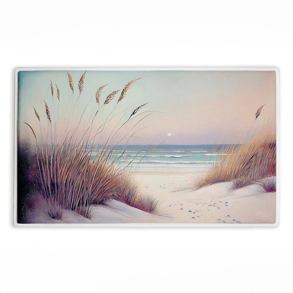 Smooth Sunset Beach Dunes 18 in. x 30 in. Blue Graphic Polyester Blend Rectangle Bath Mat price history on PriceWatchPro