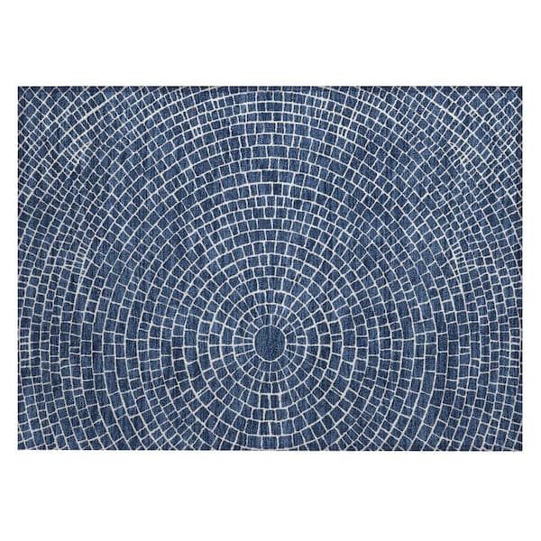 Chantille Machine Washable Indoor/Outdoor Abstract ACN2455 Navy 2 ft. x 3 ft. Accent Rug