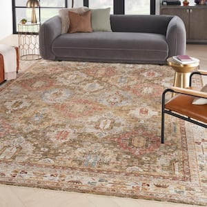 Sahar Green 9 ft. x 13 ft. Floral Vintage Traditional Area Rug